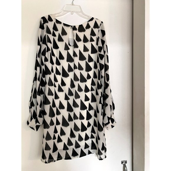 Sage Graphic Print Shift Dress S/6 - Picture 2 of 6